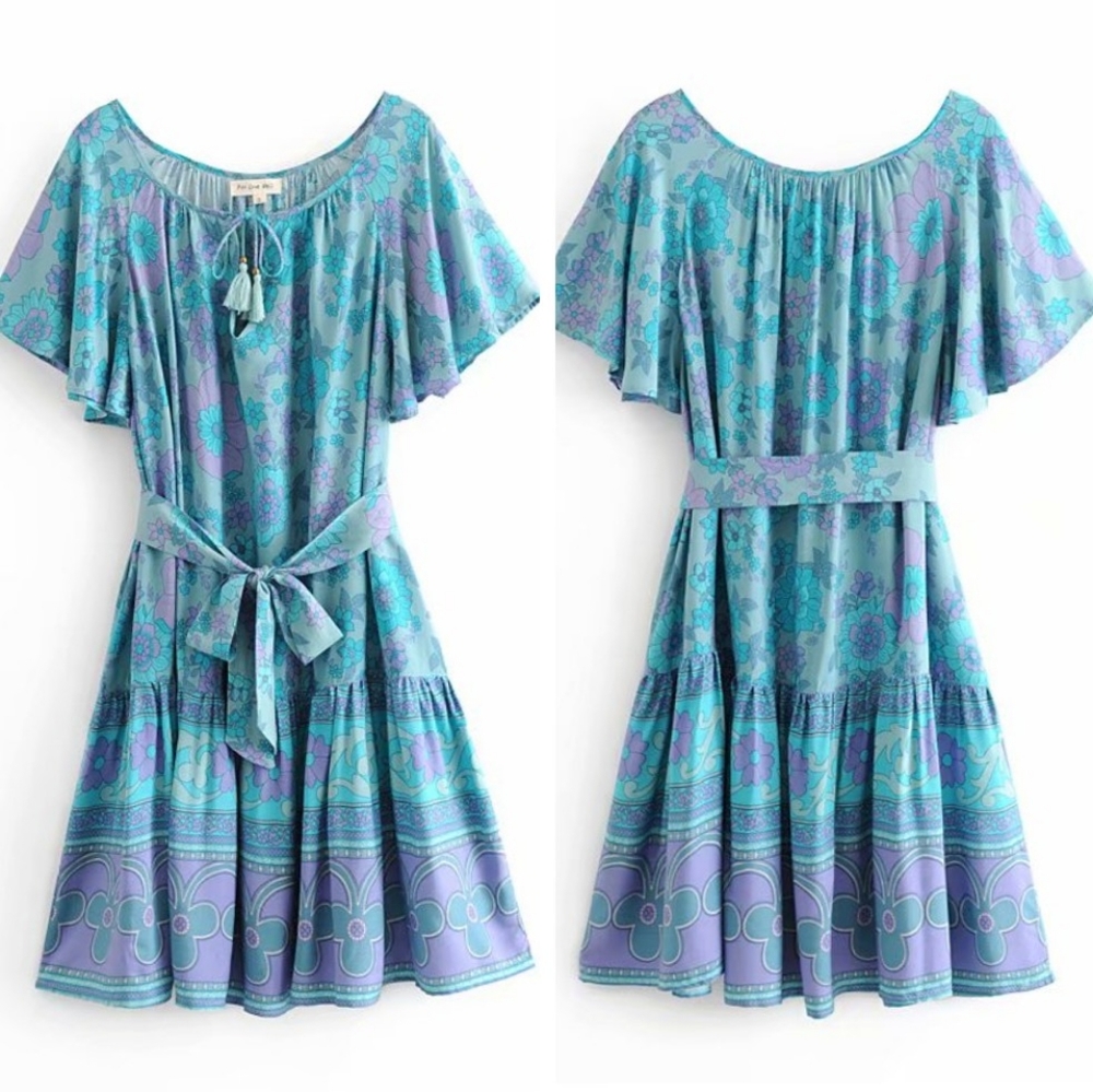 Floral Buttercup Gypsy Mini Dress